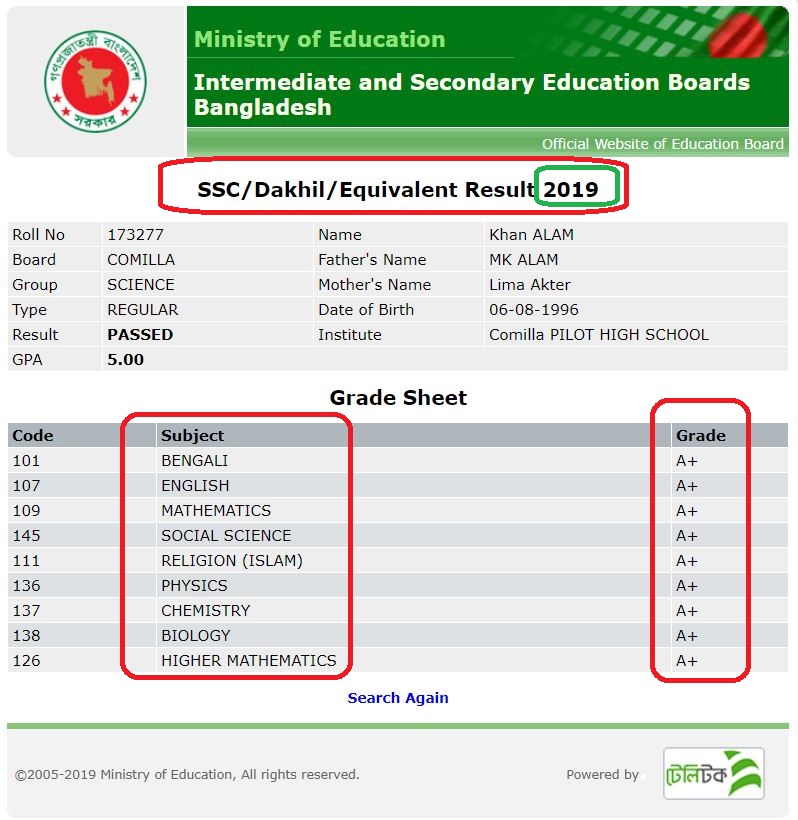 education board bangladesh ssc result